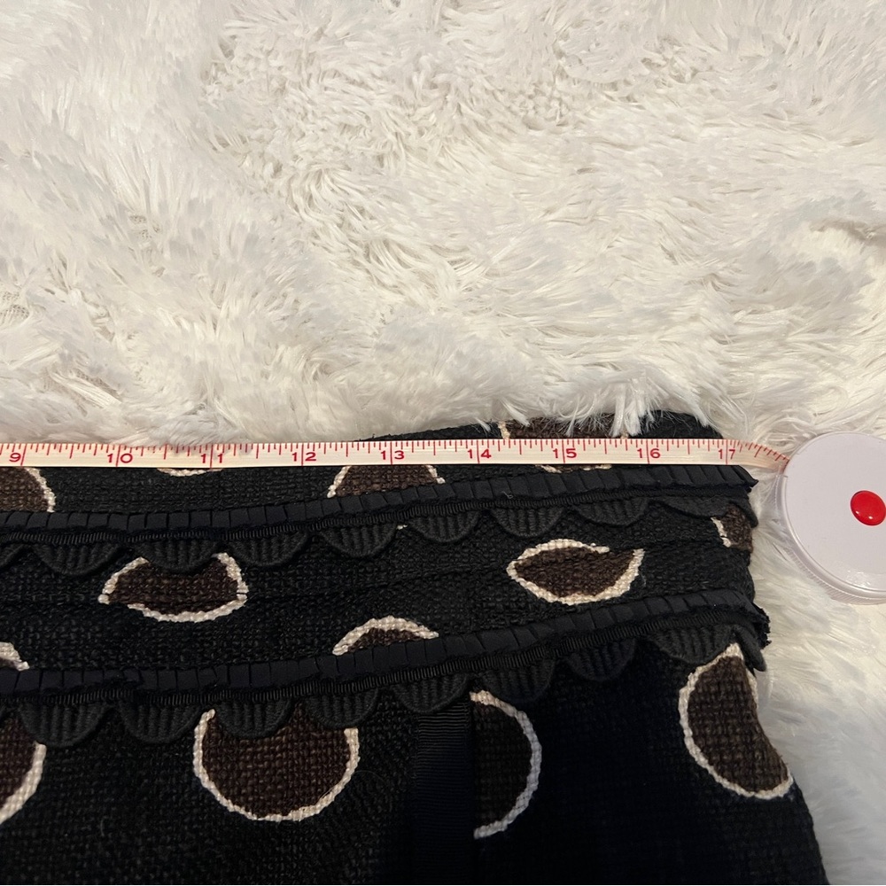 Tory Burch Black and Brown Circle Polka Dot Mini Skirt Size 10 EUC - Picture 5 of 12